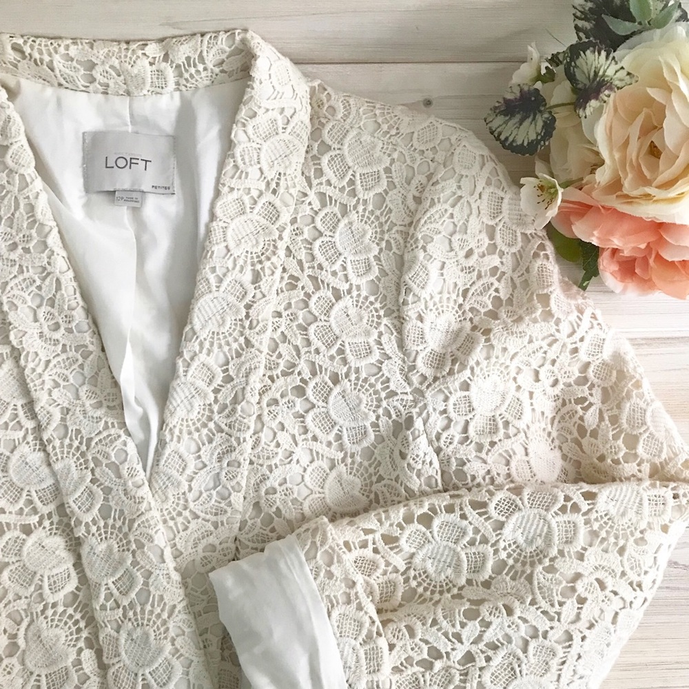 LOFT Cream Lace Blazer